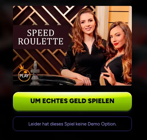 Zwei Croupiers am Speed Roulette-Tisch mit stilvollem Casino-Hintergrund.